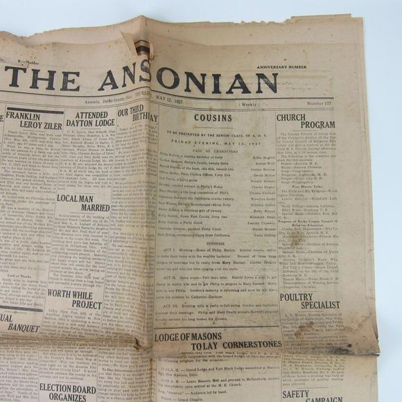 The Ansonian Newspaper Ansonia Darke County Ohio Thursday May 1927 Antique RARE - Picture 3 of 16